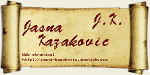 Jasna Kazaković vizit kartica